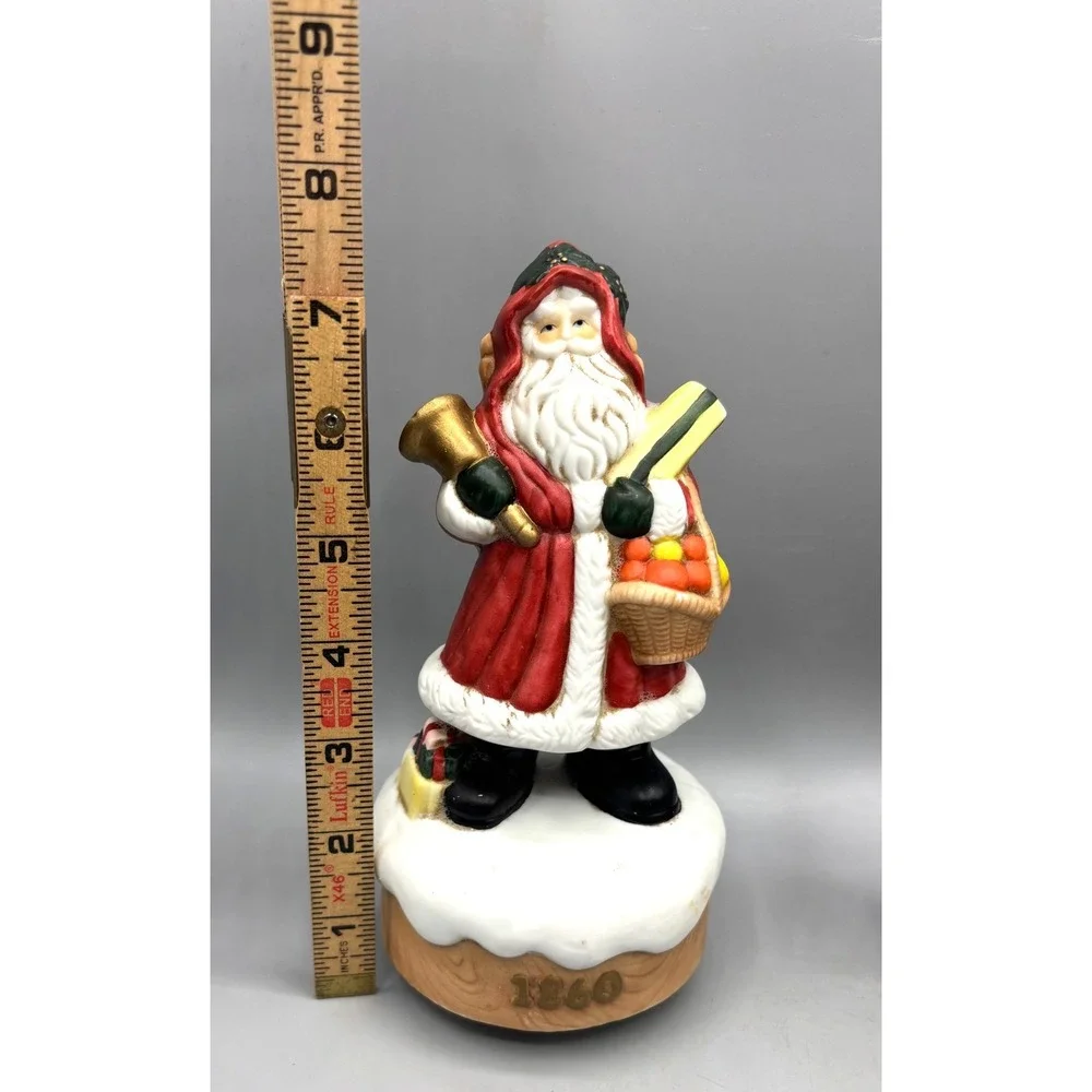 Vintage Ceramic‎ Santa Claus Music Box 1860 Father Christmas Figurine